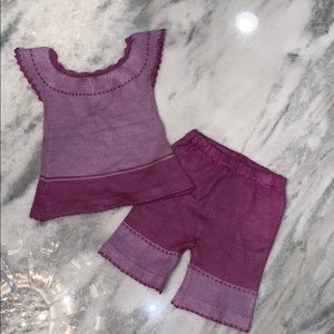 NWOT picaflor 2 piece knit top and Capri set Sz12m